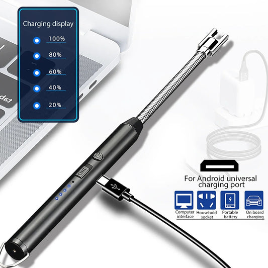 USB Rechargeable Electric Arc Lighter | Flexible Windproof Plasma Candle & BBQ Lighter