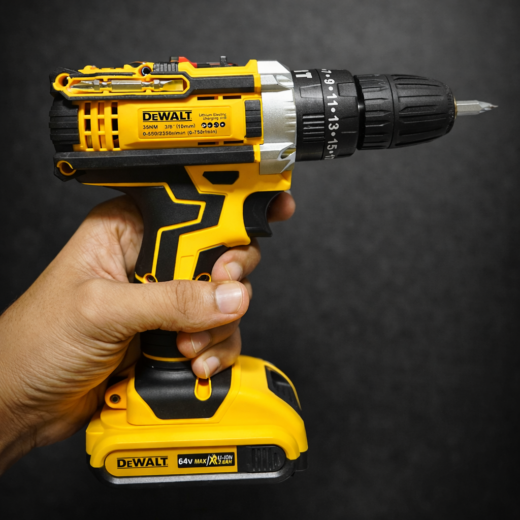 Cordless Rechargeable Electric Drill Machine Set with Battery & Carry Case – Multi-Purpose Power Drill for Wood, Metal & DIY Home Repair