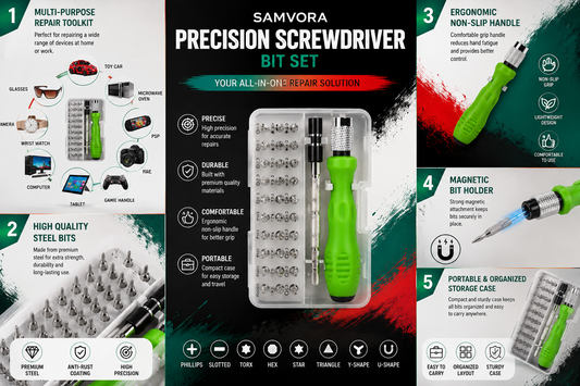 31-in-1 Precision Screwdriver Repair Tool Kit – Multi-Purpose Magnetic Mini Screwdriver Set for Mobile, Laptop, Watch & Electronics