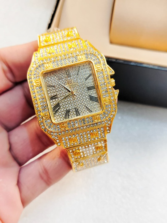 Luxury Diamond Studded Men's Analog Watch | Premium Stainless Steel Quartz Wrist Watch