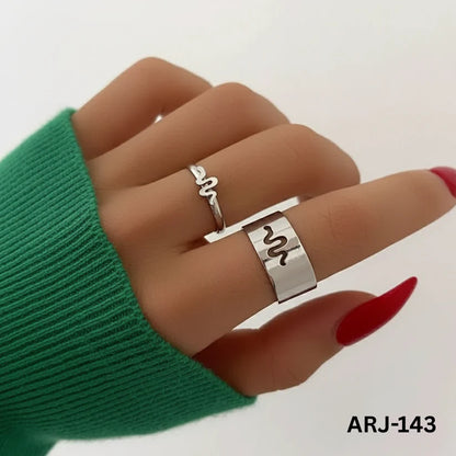 Adjustable Black Snake Couple Ring Set – Minimalist Stainless Steel Matching Rings for Men &amp; Women
