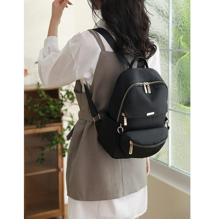Women's Waterproof Nylon Backpack – Lightweight Travel, College &amp; Casual School Backpack with Multiple Compartments