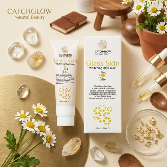 CatchGlow Glass Skin Whitening Day Cream – Brightening &amp; Moisturizing Face Cream for Glowing Skin (30g)