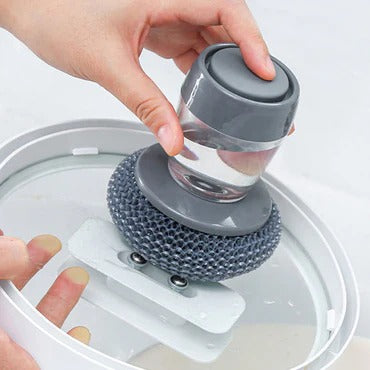 Automatic Soap Dispensing Dish Cleaning Brush – Refillable Kitchen Scrubber with Liquid Dispenser for Dishes, Pots &amp; Pans