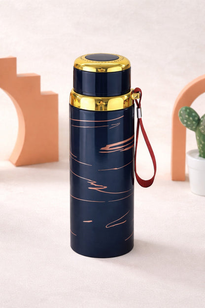 Premium Stainless Steel Vacuum Flask Bottle – Double Wall Insulated Hot &amp; Cold Water Bottle with Carry Strap | Leakproof Travel Thermos