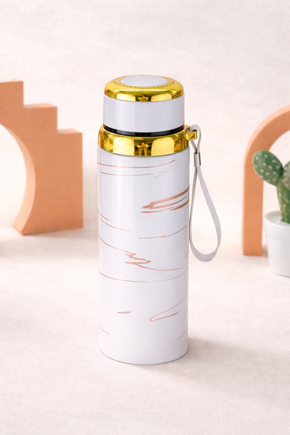 Premium Stainless Steel Vacuum Flask Bottle – Double Wall Insulated Hot &amp; Cold Water Bottle with Carry Strap | Leakproof Travel Thermos