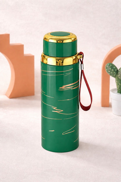 Premium Stainless Steel Vacuum Flask Bottle – Double Wall Insulated Hot &amp; Cold Water Bottle with Carry Strap | Leakproof Travel Thermos
