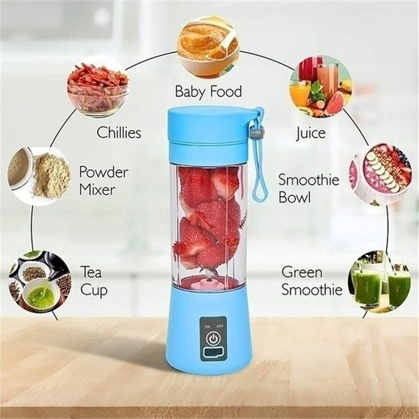 Portable USB Rechargeable Mini Blender Bottle – Personal Smoothie Maker &amp; Juicer for Shakes, Juices &amp; Baby Food