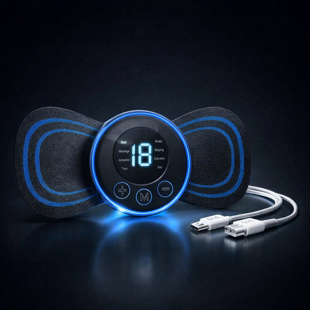 Smart EMS Muscle Stimulator | USB Rechargeable Abdominal Muscle Toner & Fitness Trainer for Men & Women