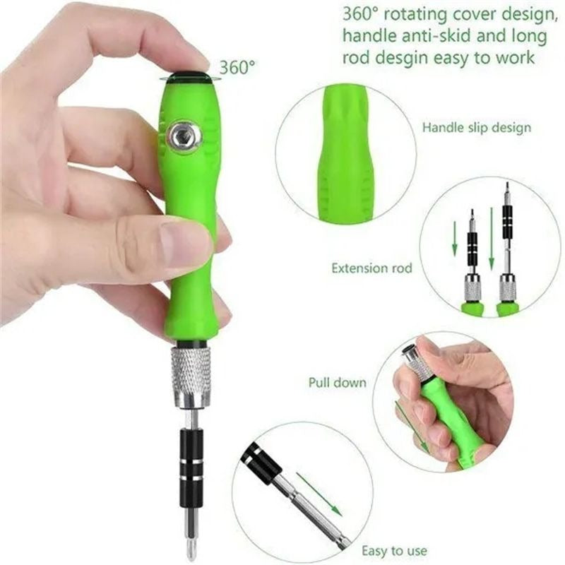 31-in-1 Precision Screwdriver Repair Tool Kit – Multi-Purpose Magnetic Mini Screwdriver Set for Mobile, Laptop, Watch &amp; Electronics