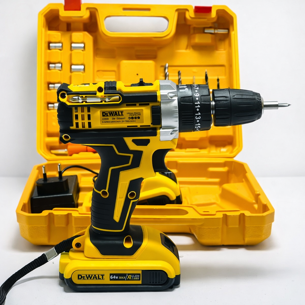 Cordless Rechargeable Electric Drill Machine Set with Battery &amp; Carry Case – Multi-Purpose Power Drill for Wood, Metal &amp; DIY Home Repair