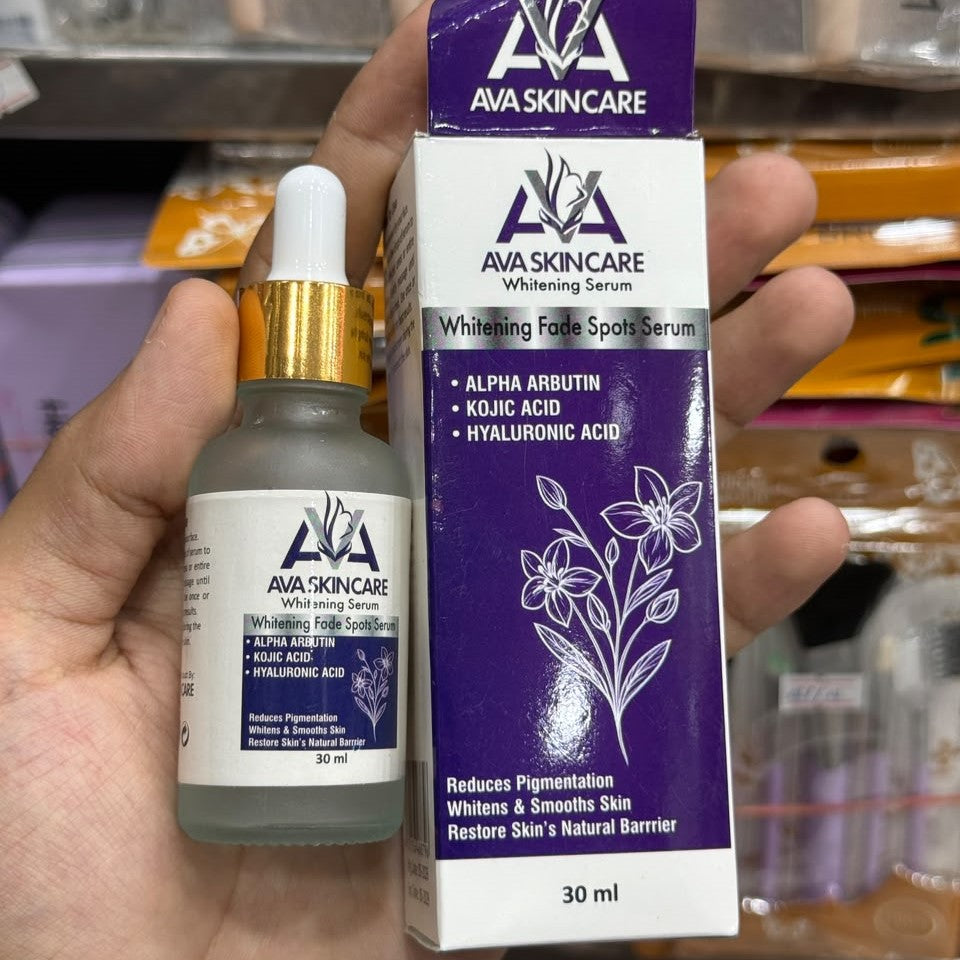 AVA Skincare Whitening Fade Spots Serum 30ml – Alpha Arbutin, Kojic Acid &amp; Hyaluronic Acid for Dark Spots, Pigmentation &amp; Brightening Skin