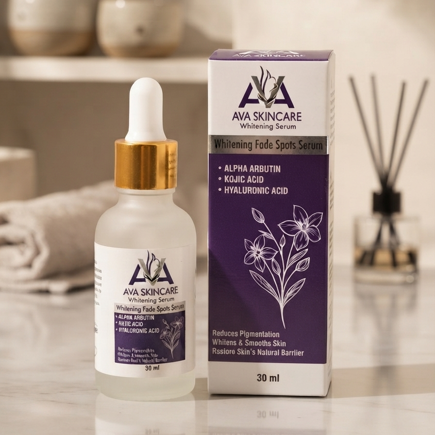 AVA Skincare Whitening Fade Spots Serum 30ml – Alpha Arbutin, Kojic Acid &amp; Hyaluronic Acid for Dark Spots, Pigmentation &amp; Brightening Skin