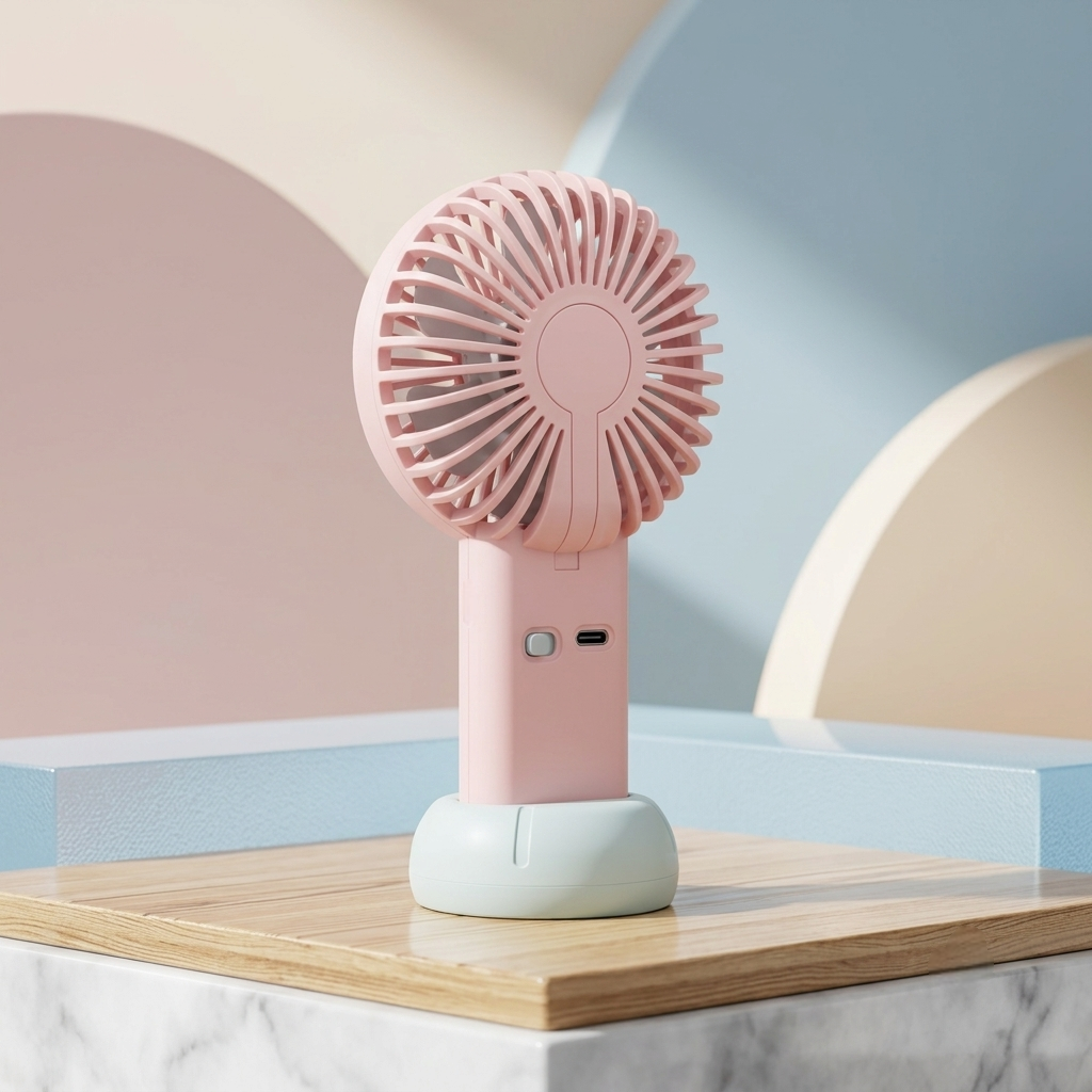 LED Digital Display Rechargeable Mini Fan – Portable USB Handheld Fan with 100-Speed Control & Battery Display (Random Color)