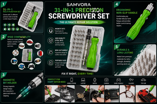 31-in-1 Precision Screwdriver Repair Tool Kit – Multi-Purpose Magnetic Mini Screwdriver Set for Mobile, Laptop, Watch &amp; Electronics