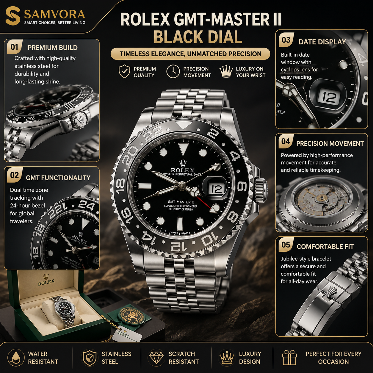 Luxury Men's Stainless Steel Analog Wrist Watch | Premium Business & Casual Fashion Watch