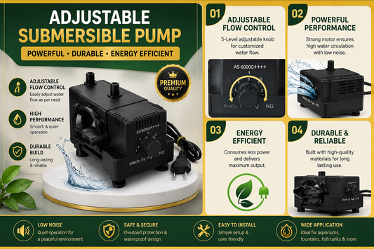 Adjustable Submersible Water Pump – Multi-Speed Aquarium, Fountain &amp; Fish Tank Water Pump