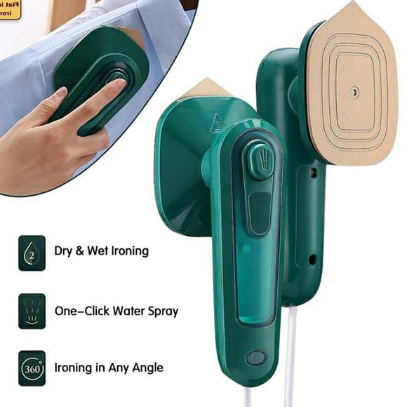 2 in 1 Portable Handheld Steam Iron | Mini Dry & Wet Garment Steamer with Water Spray for Travel & Home