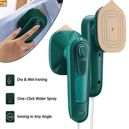 2 in 1 Portable Handheld Steam Iron | Mini Dry & Wet Garment Steamer with Water Spray for Travel & Home