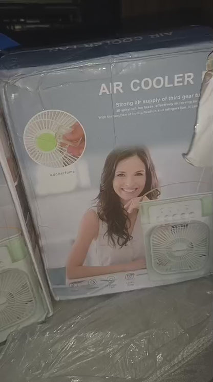 Portable USB Air Cooler Fan with 7-Color LED Night Light, Timer &amp; Quiet Cooling for Home, Office &amp; Bedroom
