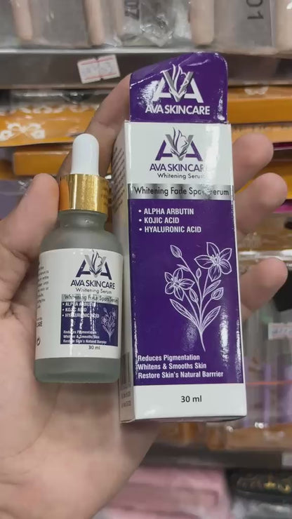 AVA Skincare Whitening Fade Spots Serum 30ml – Alpha Arbutin, Kojic Acid &amp; Hyaluronic Acid for Dark Spots, Pigmentation &amp; Brightening Skin